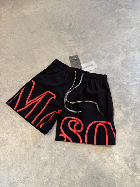SWIMSHORT MASO PRETO/VERMELHO