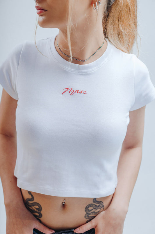LETTERING BABY TEE BRANCO