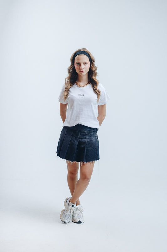 MAVERICK LINES BABY TEE BRANCO
